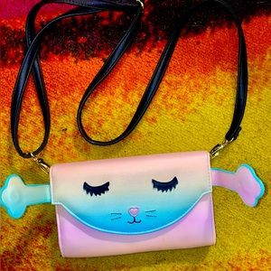 Betsey Johnson Cat Peek A Boo Crossbody Bag Kitty Cat